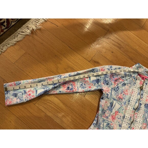 Lilly Pulitzer Janie Embroidered Popover Top Sea to Shining Sea Size XS Sweater - Picture 6 of 8